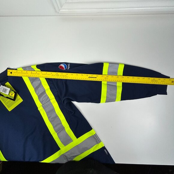 Safety Shirt Mens‎ XL Long Sleeve Reflective Jersey Navy Green Pepsi - Picture 10 of 14
